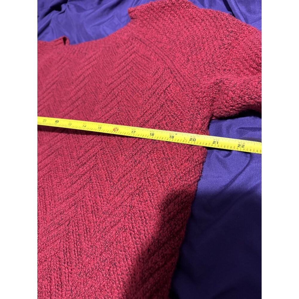 Sonoma Women's Red Long Sleeve V-Neck Sweater Size L Cotton Blend Pullover Knit - Picture 4 of 7